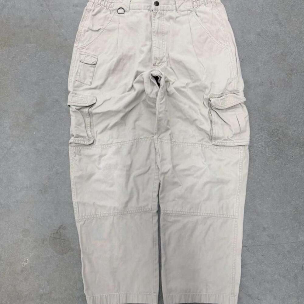 Cabela's Y2K Baggy Utility Cargo Work Pants Beige Mens Size 34 - Picture 2 of 8